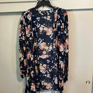 NWT a.n.a Floral Print Top in Blue and Pink